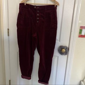 Burgundy corduroy pants